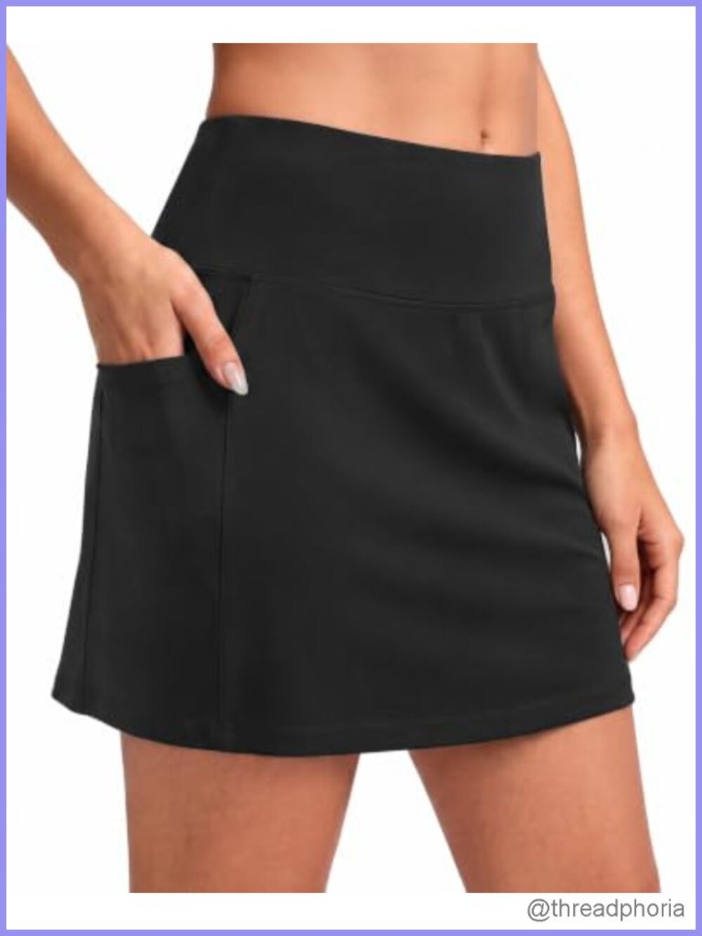 Women's Athletic Skort with Pockets, High Rise, Pull On, Moisture Wicking